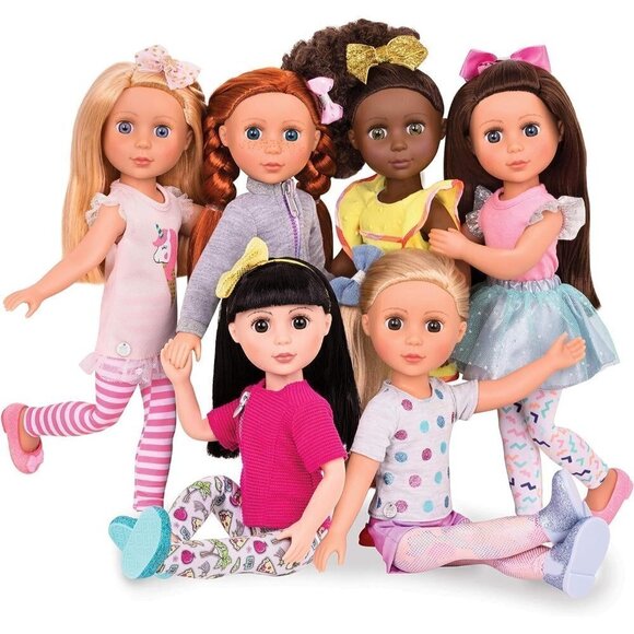 Glitter Girls Lacy 14 Inch Wearing Pink Tunic, Striped Leggings Doll Accesriess - Picture 10 of 10